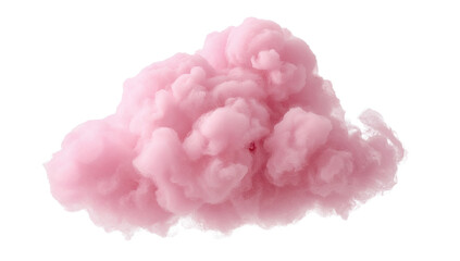 Whimsical pink cloud formation floating on a transparent setting perfect for digital artwork