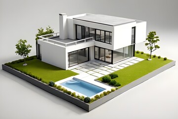 3d render of a modern home