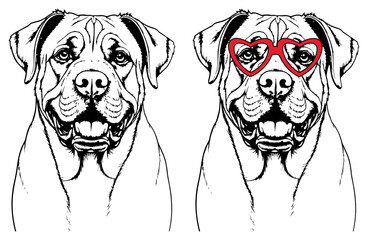 Bull Mastiff Dog Breed Heart Sunglasses