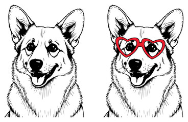 Corgi Dog Breed Heart Sunglasses