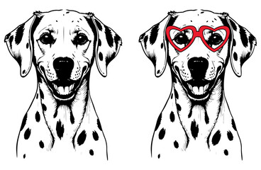 Dalmatian Dog Breed Heart Sunglasses