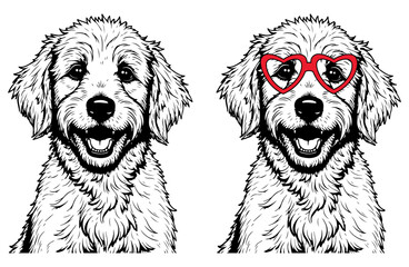Goldendoodle Dog Breed Heart Sunglasses