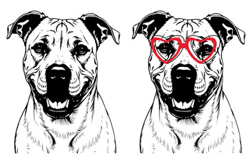 Pitbull Dog Breed Heart Sunglasses
