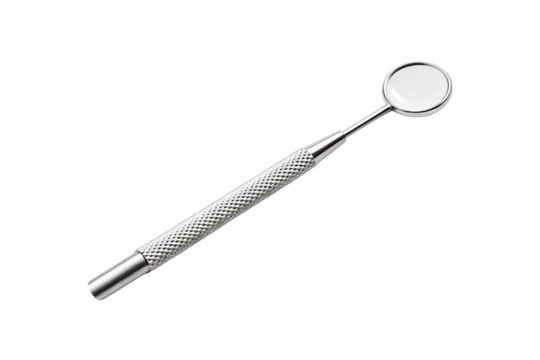 Dental probe explorer tool with textured grip handle for oral examination and cavity detection, isolated on a transparent background - Powered by Adobe