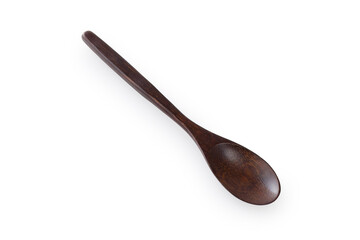 木のスプーン(白背景)　Wooden Spoon on White Background