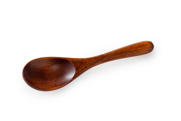 木のスプーン(白背景)　Wooden Spoon on White Background