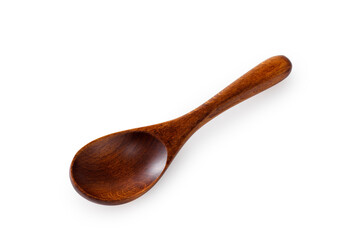 木のスプーン(白背景)　Wooden Spoon on White Background