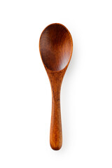 木のスプーン(白背景)　Wooden Spoon on White Background
