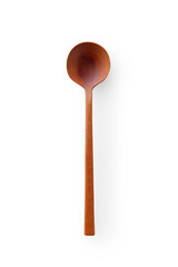 木のスプーン(白背景)　Wooden Spoon on White Background