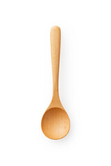 木のスプーン(白背景)　Wooden Spoon on White Background
