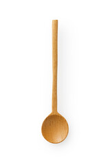 木のスプーン(白背景)　Wooden Spoon on White Background