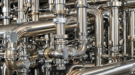 Industrial Plumbing and Valve Close Up