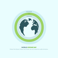World ozone day 16th September creative background design. Vector illustration.