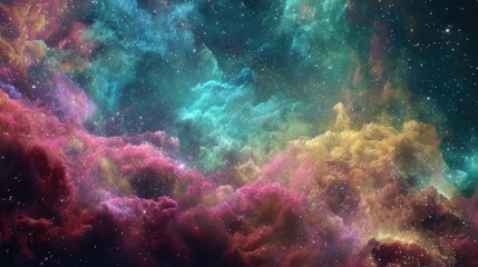 Fototapeta premium Colorful nebula clouds with scattered stars