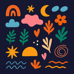 Abstract Organic Shapes Collection &ndash; Colorful Hand Drawn Vector Elements