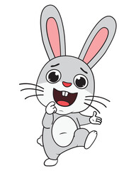 Obraz premium cute rabbit animal cartoon illustration