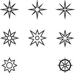 Starburst Icons Nine Unique Designs