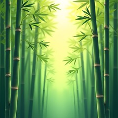 World Bamboo Day Vector Poster, Green Bamboo Eco-Friendly Nature Illustration