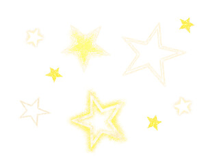 Shiny stars on transparent background for celebration designs. Sparkly stars elements 