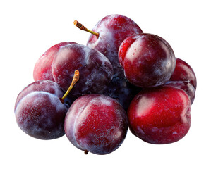 Obraz premium Harvesting fresh plums fruit market food isolated on transparent background, png