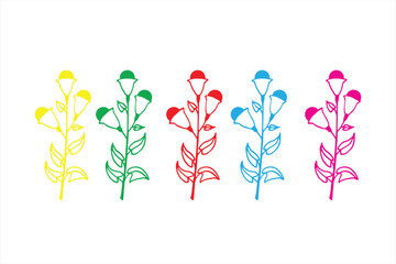 A floral vector illustration featuring beautiful blossoms and leaves