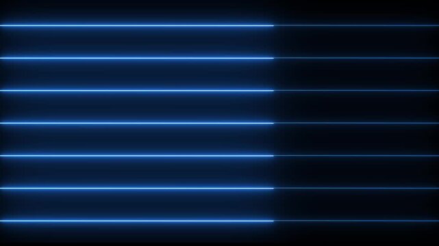 Abstract Blue Neon Lines Horizontal Background Futuristic Glow Energy Seamless Loop Technology Digital Art