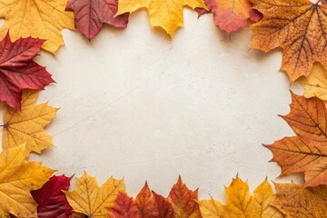 frame of leaves on a white background