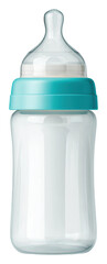 Feeding baby action home baby bottle clear plastic view care isolated on transparent background, png