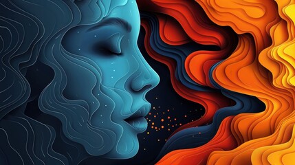 World Taste & Smell Day. Dynamic banner illustration showcasing five senses theme, stylized nose and tongue icons, swirling aroma trails, taste buds pattern