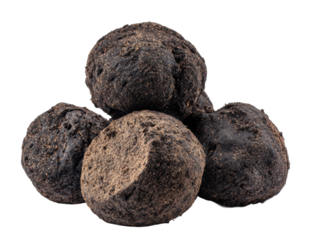Natural charcoal balls home use food preparation kitchen isolated on transparent background, png