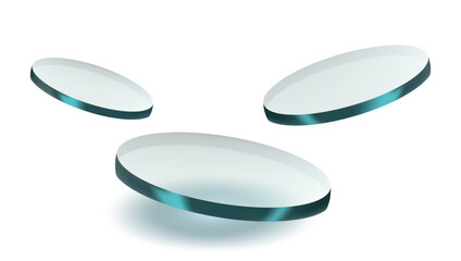 3D Glass Pedestal Podium In Bright White Room