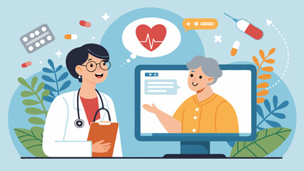 Telemedicine Consultation Doctor and Patient Discussing Health Online