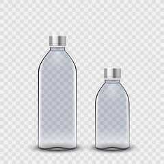 Clear Empty Glass Bottle With Plastic Cap