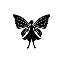 creative details Outline fairy silhouette icon vector illustration.