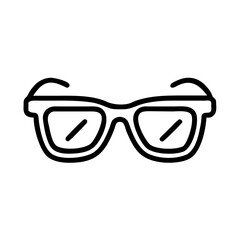 Fototapeta premium Illustration of a pair of thick framed glasses with lenses and arms in a simple black outline style