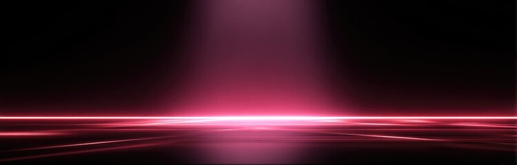Obraz premium Abstract digital art with a bright pink spotlight on a dark surface