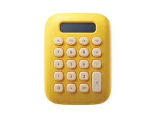 3D Calculator Math Icon isolated on transparent background, Clipart png