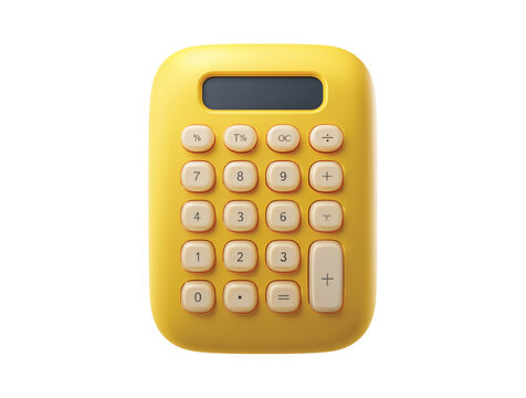 3D Calculator Math Icon isolated on transparent background, Clipart png