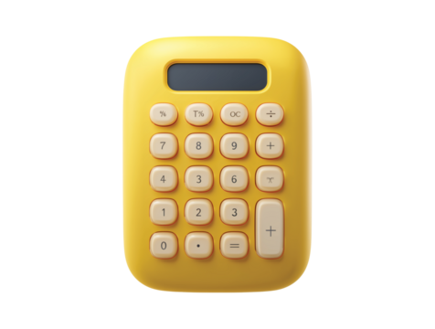 3D Calculator Math Icon isolated on transparent background, Clipart png