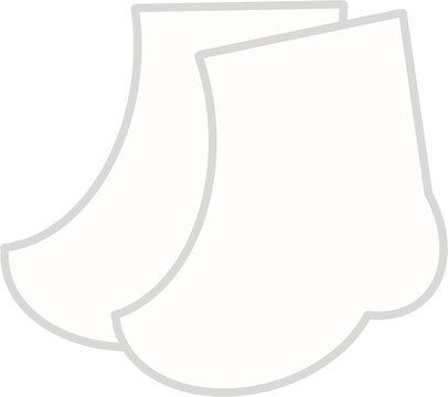 전통 한복에 신는 흰색 버선 일러스트