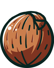 Vector illustration cartoon flat coconut icon
