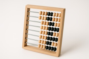 Photo of Abacus on White Background – Minimal Learning Tool Illustration