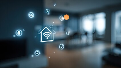 Smart home technology concept.  Modern living
