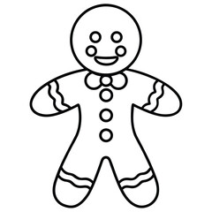 Cute Gingerbread Outline Icon