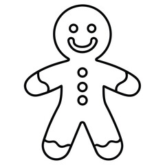 Cute Gingerbread Outline Icon