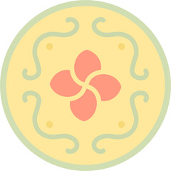 한국 전통 원형 문양 장식 일러스트