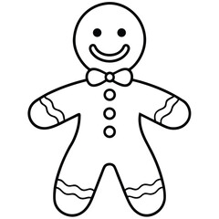 Cute Gingerbread Outline Icon