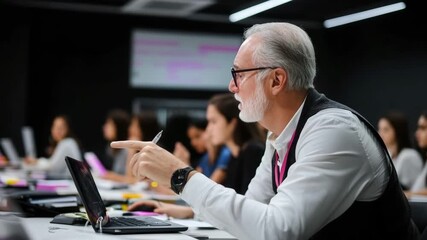 Expert discussion at a scientific conference in progress