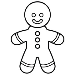 Cute Gingerbread Outline Icon