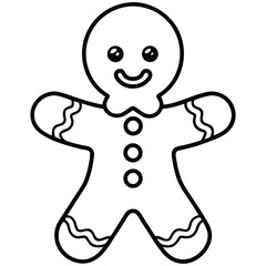 Cute Gingerbread Outline Icon